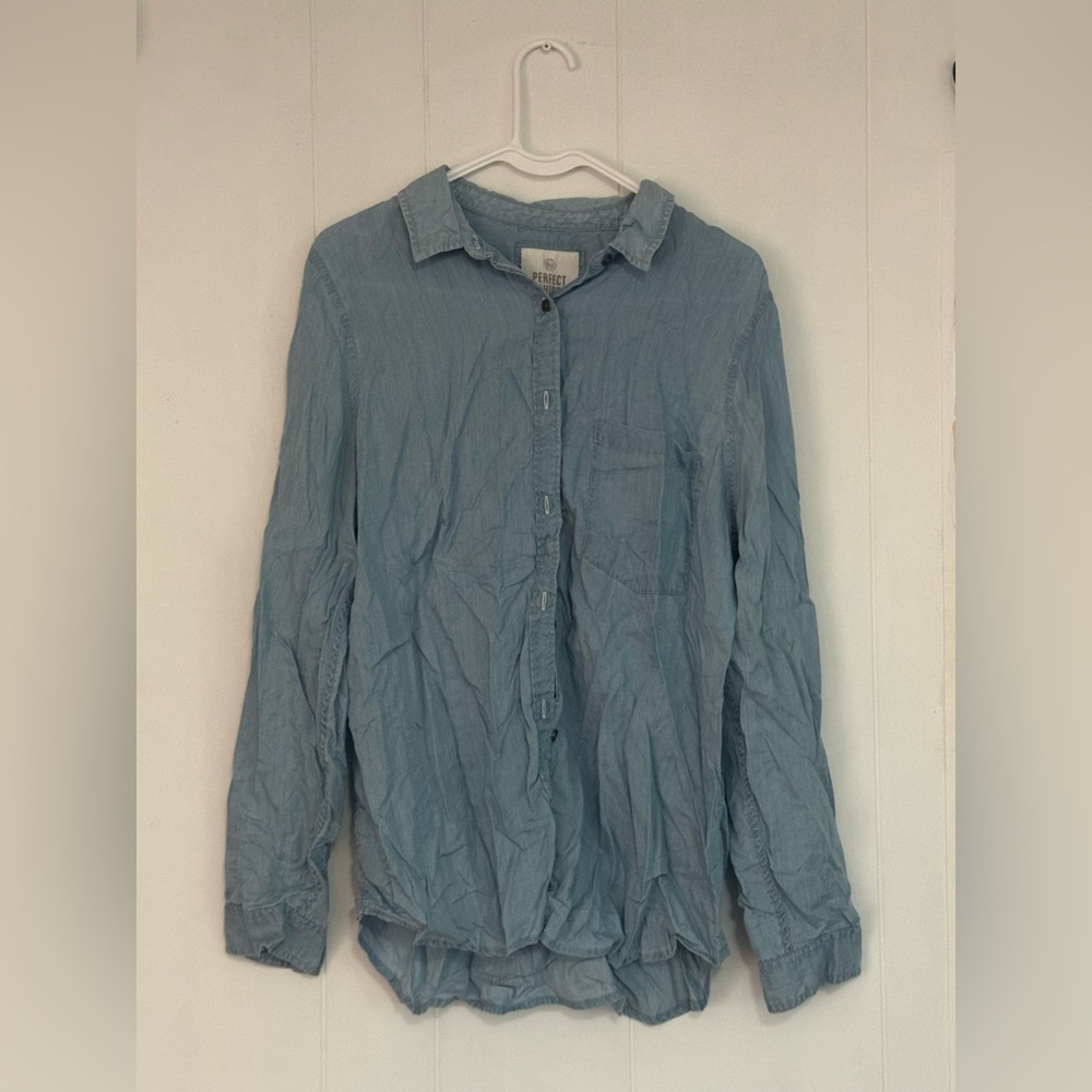 SO Light Blue Casual Button Down Shirt